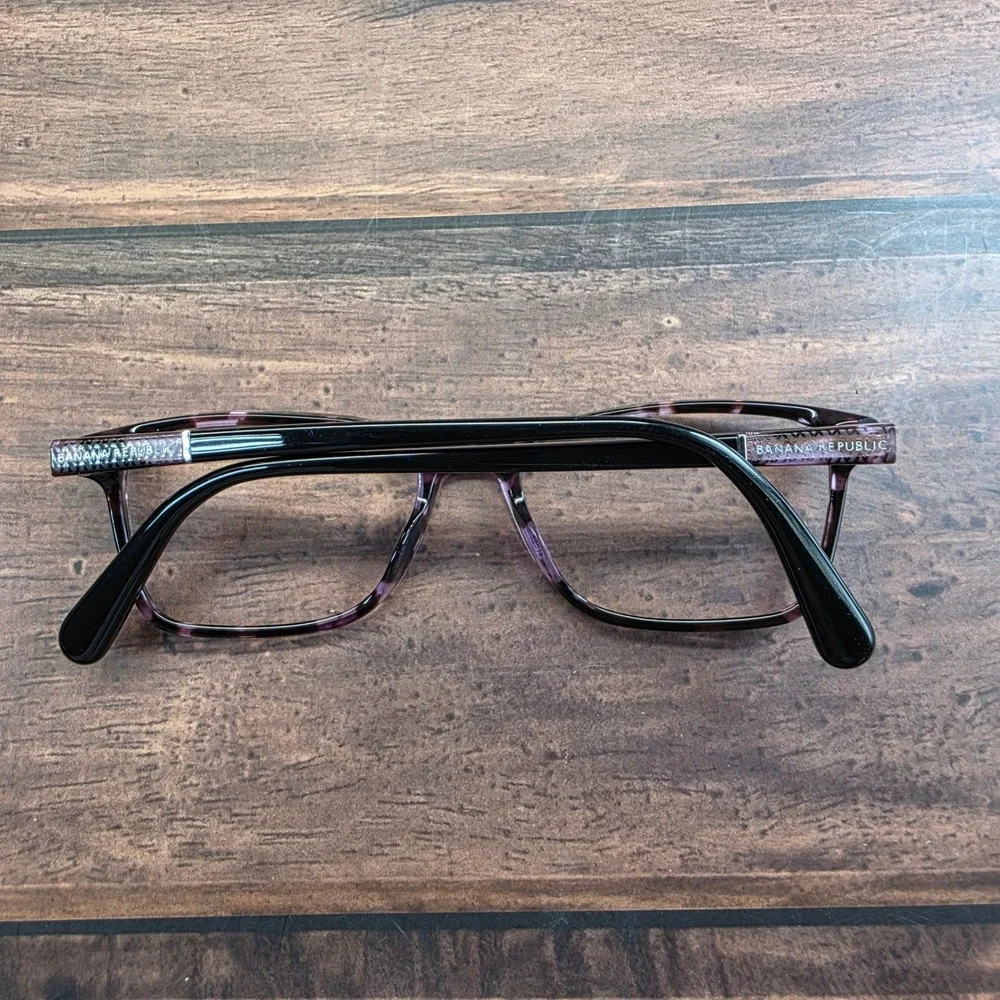 Banana Republic BR 207 HKZ Purple Tortoise Rectangular Eyeglasses‎ 50-16-135